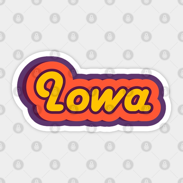 Iowa Retro Text, United States Sticker by JahmarsArtistry - APA